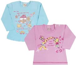 Kit C/2 Blusinhas para bebê 100% algodão M (3 a 6 meses)