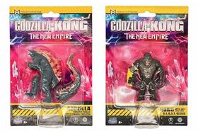 Kit c/ 2 Bonecos Godzilla x Kong - O Novo Império 7 cm - MonsterVerse - Sunny