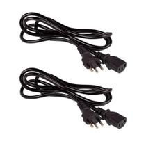 Kit c/ 2 cabos de força energia tripolar tv/monitor/atx 1,5m