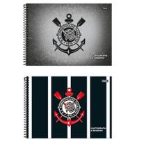 Kit C/ 2 Caderno De Desenho Corinthians Capa Dura 80 Fls