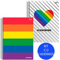 Kit c/ 2 Caderno universitário 1 matéria 80 fls São Domingos