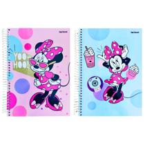 Kit c/2 cadernos espiral univ. minnie c/ 80 folhas - jandaia