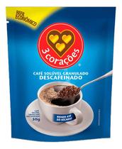 Kit c/ 2 Cafe Soluvel 3 Coracoes Granulado Descafeinado