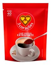 Kit c/ 2 Cafe Soluvel Em Po Extraforte 3 Coracoes 40g