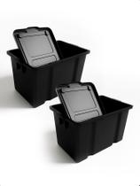 Kit C/ 2 Caixas Organizadoras 65L Rodinhas Multiuso c/ Tampa