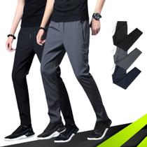 KIT c/ 2 CALÇA CORRIDA Neutro Academia Bolso Zíper Cordão Elastano Gelado 997