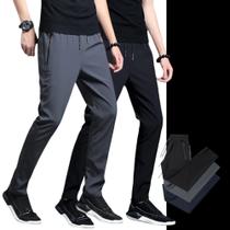 KIT c/ 2 CALÇA CORRIDA Neutro Academia Bolso Zíper Cordão Elastano Gelado 997