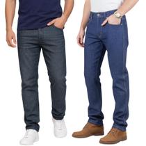Kit C/2 Calças Jeans Masculina para Trabalho 100% Algodão Reforçada Premium