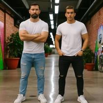 Kit c/ 2 Calças Jeans SKINNY RASGADA Masculina Slim Elastano Sport 1050