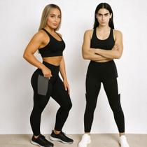 Kit c/ 2 CALÇAS LEG Legging COM BOLSOS Cintura Alta Fitness Treino Casual Corrida Academia 1028