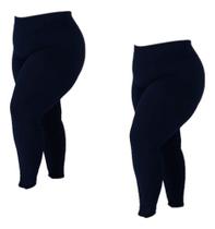 Kit C/ 2 Calças Legging Plus Size Suplex Grosso Dia A Dia