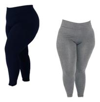 Kit C/ 2 Calças Legging Plus Size Suplex Grosso Dia A Dia