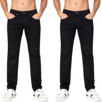 Kit C/2 Calças Masculinas Jeans Reta com Elastano Estica Bem Premium