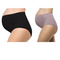 Kit C/ 2 Calcinhas Gestante Sem Costura Loba Lupo Tamanho:GGCor:PretoTamanho:GGCor:Nude