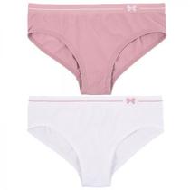 KIT C/2 CALCINHAS SEM COSTURA DELRIO KIDS, cor D2-BRANCO/MAKE, tamanho P