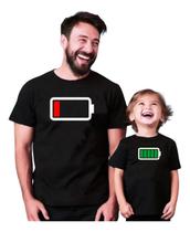 Kit C/2 Camisetas - Tal Pai Tal Filho(a) - Carga De Bateria