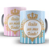 Kit c/2 canecas aceita ser minha dinda dindo padrinhos