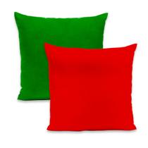 Kit c/ 2 Capas de Almofadas Natalinas 40cm x 40cm Lisas e Estampadas Oxford