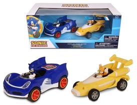 kit c/ 2 Carrinhos Pull Back - Sonic e Tails - All Stars Racing - Fun