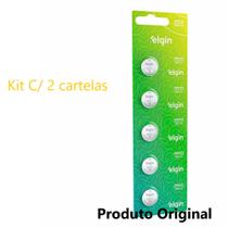 Kit C/2 Cartelas com 5 baterias Elgin Cr 2032 - Lítio 3v