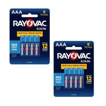 Kit c/2 cartelas Pilha Alcalina Pequena AAA C/8 cada - Rayovac (3418) Kit c/2 cartelas Pilha Alcalina Pequena AAA C/8 cada - Rayovac (3418)