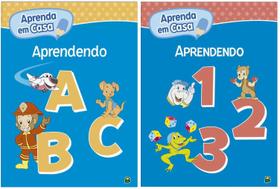 Kit c/2 cartilhas - aprendendo o abc e 123 - ricamente ilustrado - brasileitura
