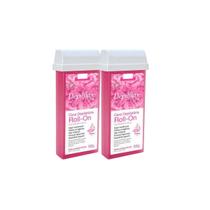 Kit c/2 Cera Refil Roll On Rosa 100g - Depilflax