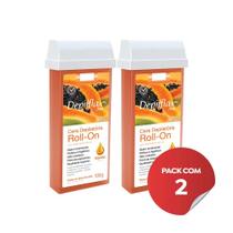 Kit c/2 Ceras Depilatória Refil Roll On Depilflax Mamão 100g
