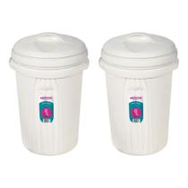 Kit C/ 2 Cestos de Lixo Plástico C/ Tampa Lixeira Sanremo 9L Resistente