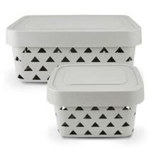 Kit C- 2 Cestos Organizadores P E M Cinza