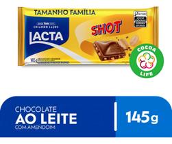 Kit c/ 2 Chocolate Lacta Ao Leite Com Amendoim Shot 145g