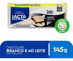 Kit c/ 2 Chocolate Lacta Ao Leite Diamante Negro Laka 145g