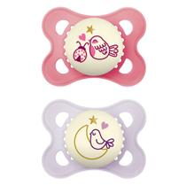 Kit c/ 2 Chupetas Night Mam 0-6m Tam1 Rosa CH22222