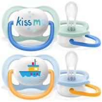 Kit c/ 2 Chupetas Ultra Air 0-6M Decorada Avent - SCF080/13 - Philips Avent