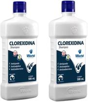 Kit c/2 clorexidina 500ml - world veterinária Kit c/2 clorexidina 500ml - world veterinária