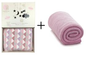 Kit C/ 2 Cobertor / Manta Bebê Menina Camesa Microfibra Rosa