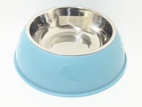 Kit C/ 2 Comedouro De Plastico E Inox 19x5,5cm Kit C/ 2 Comedouro De Plastico E Inox 19x5,5cm