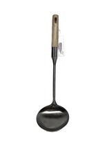 Kit c/ 2 Concha inox escavado Com Cabo De Madeira 34cm