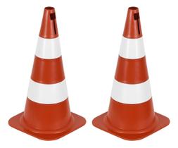 Kit C/2 Cone Sinalização 50cm Laranja E Branco Picplastico