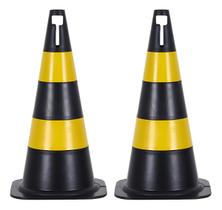 Kit C/2 Cone Sinalização 50cm Preto E Amarelo Picplastico