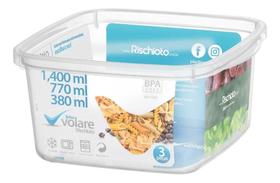 Kit c/ 2 Conj. Pote Quadrado Volare P.m.g 380/770/1.400 Ml Kit c/ 2 Conj. Pote Quadrado Volare P.m.g 380/770/1.400 Ml