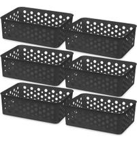 Kit c/ 2 Conjunto 6 Cesto Plastico Organizador Bandeja