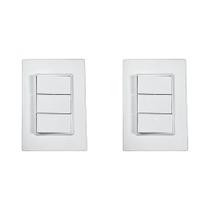 Kit C/2 - Conjunto Ilumi Vivaz Branco Com Placa 3 Simples... Kit C/2 - Conjunto Ilumi Vivaz Branco Com Placa 3 Simples...