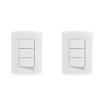 Kit C/2 - Conjunto Peesa Alfa 1507A 3 interruptores Simpl...