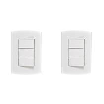 Kit C/2 - Conjunto Peesa Alfa 1507A 3 interruptores Simpl... Kit C/2 - Conjunto Peesa Alfa 1507A 3 interruptores Simpl...