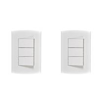 Kit C/2 - Conjunto Peesa Alfa 1507C 2 interruptores Simp.... Kit C/2 - Conjunto Peesa Alfa 1507C 2 interruptores Simp....