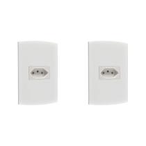 Kit C/2 - Conjunto Peesa Alfa 1541 1Tomada 10A Branco Kit C/2 - Conjunto Peesa Alfa 1541 1Tomada 10A Branco