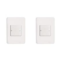 Kit C/2 - Conjunto Perlex Aros 4X2 Branco Com Placa(1Bipo...