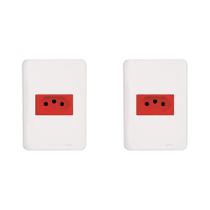 Kit C/2 - Conjunto Perlex Aros 4X2 Branco Com Placa(1Toma... Kit C/2 - Conjunto Perlex Aros 4X2 Branco Com Placa(1Toma...