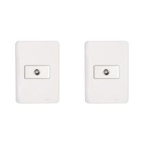Kit C/2 - Conjunto Perlex Aros 4X2 Branco Com Placa(1Toma... Kit C/2 - Conjunto Perlex Aros 4X2 Branco Com Placa(1Toma...